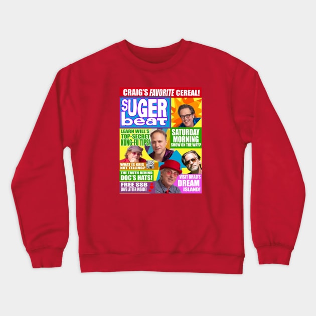 Super Sugar Beats Magazine Crewneck Sweatshirt by Moliotown